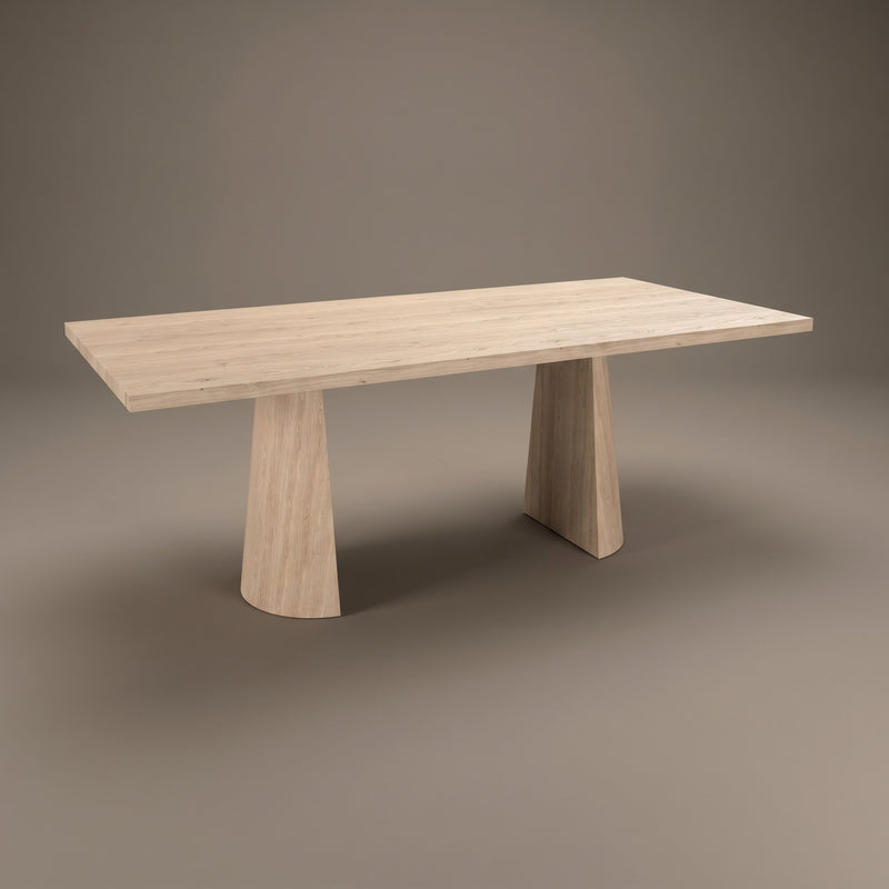 Eiken eettafel - Recht - Twin Cone onderstel | Industrial Home