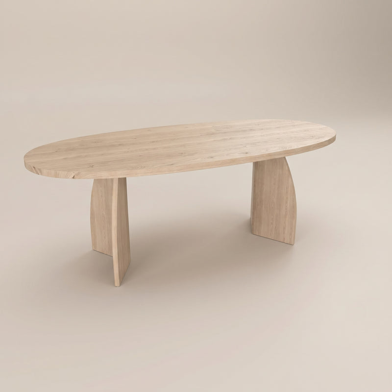 Eiken massief eettafel - Deens Rond - V eiken | Industrial Home