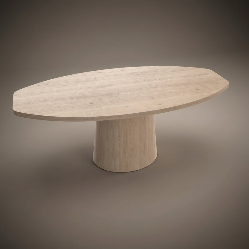Eiken massief eettafel - Half Ovaal - Cone Eiken | Industrial Home
