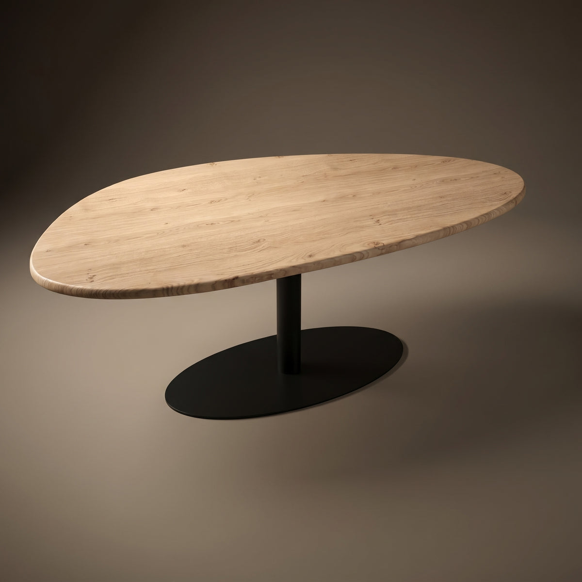 Eiken massief eettafel - Organisch B - Sol onderstel metaal | Industrial Home