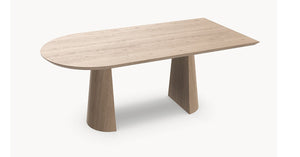 Eiken massief eettafel - Recht Rond - Half cone eiken — detail foto 6 | Industrial Home