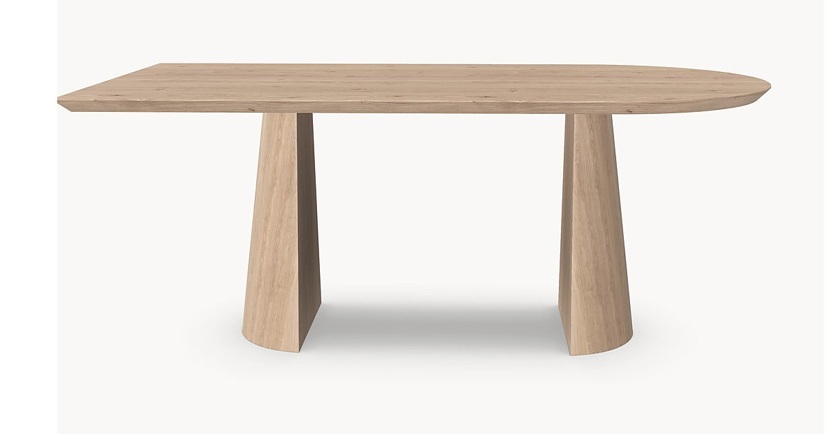 Eiken massief eettafel - Recht Rond - Half cone eiken — detail foto 5 | Industrial Home