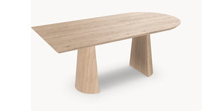 Eiken massief eettafel - Recht Rond - Half cone eiken — detail foto 4 | Industrial Home