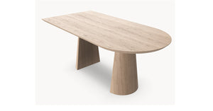 Eiken massief eettafel - Recht Rond - Half cone eiken — detail foto 3 | Industrial Home