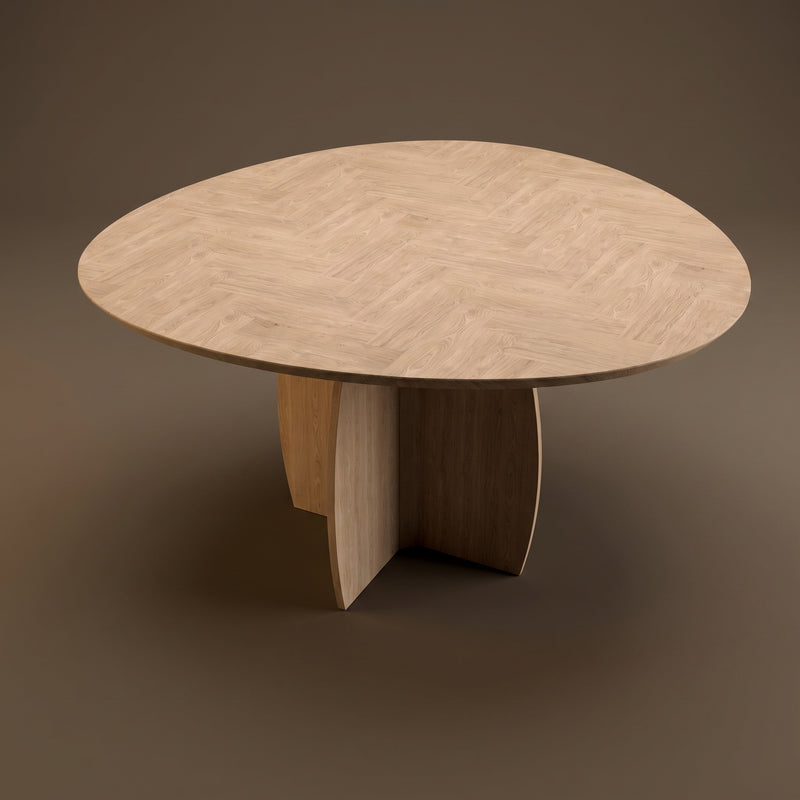 Eiken eettafel - Organisch Rond - Tullip 4 | Industrial Home