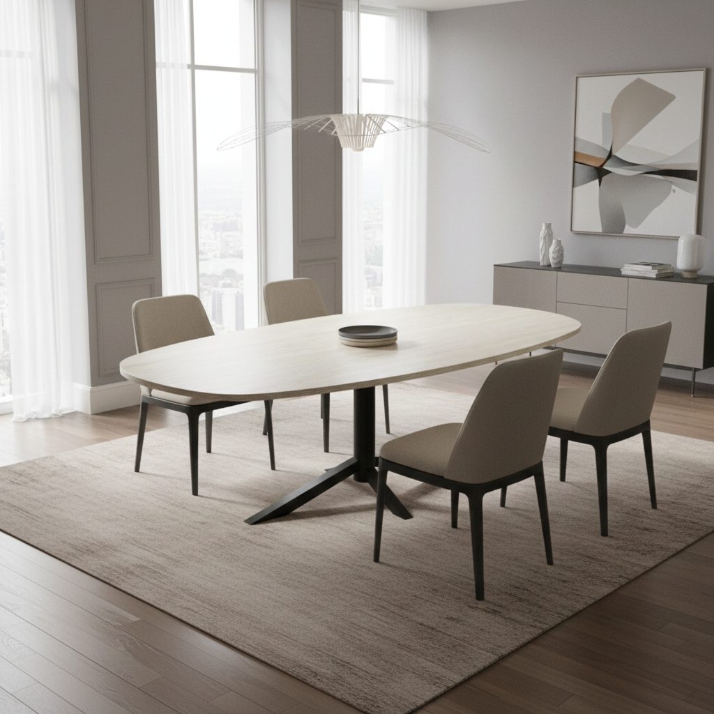 HPL Esstisch Soft Moon Grey - Dänisches Recht - Quattro H