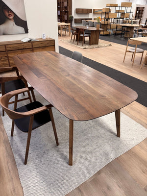 Walnoot eettafel - Deens Recht - Triangle walnoot onderstel - foto 3