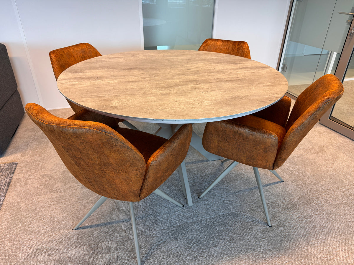 HPL dining table Frozen Blue - Round - Sol D10 metal
