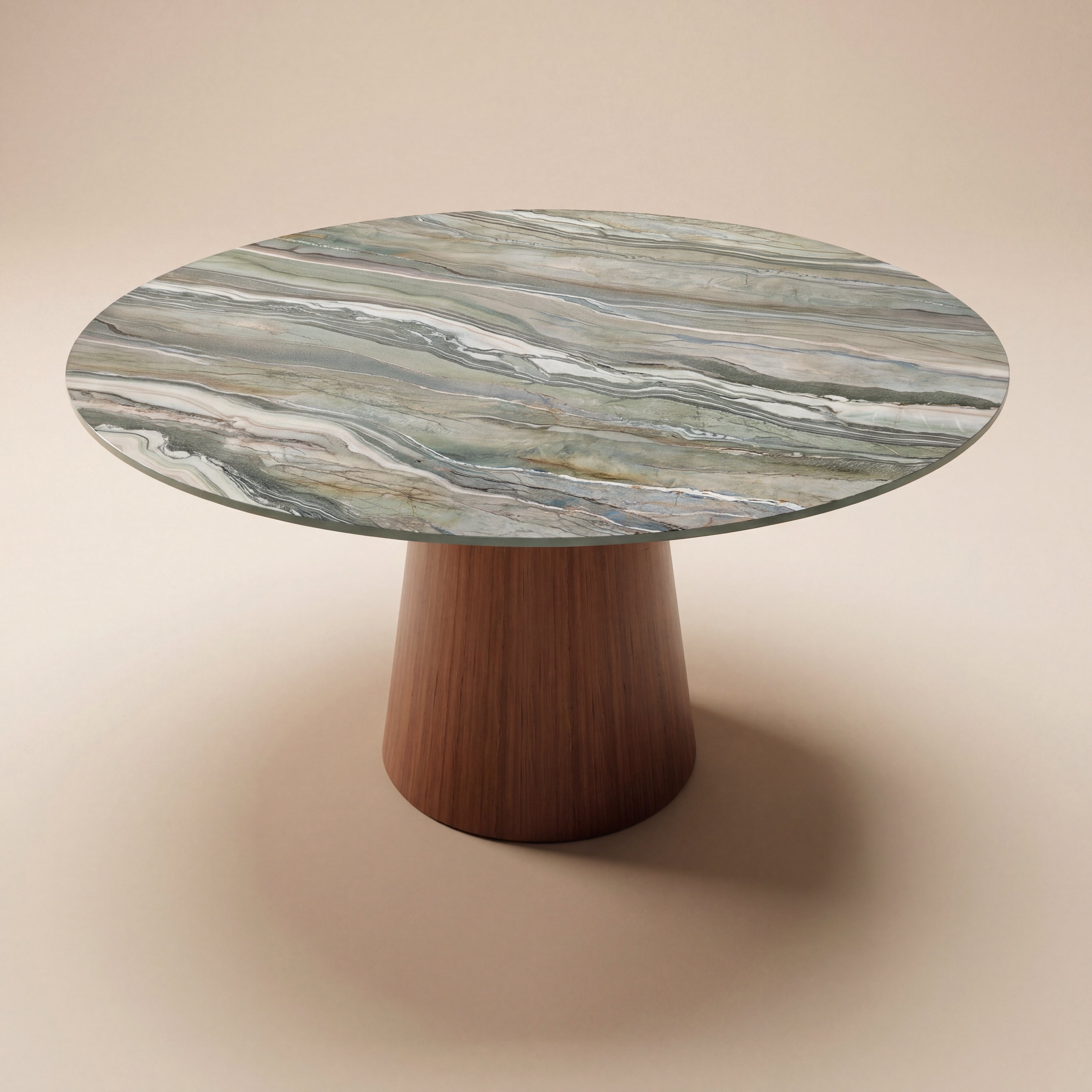 Oak solid herringbone dining table - Danish - Cone