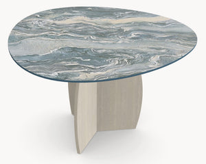 Keramische eettafel Iconic Cipollino- Rond Organisch - Tullip eiken - Japandi sfeerbeeld 5 - Industrial Home