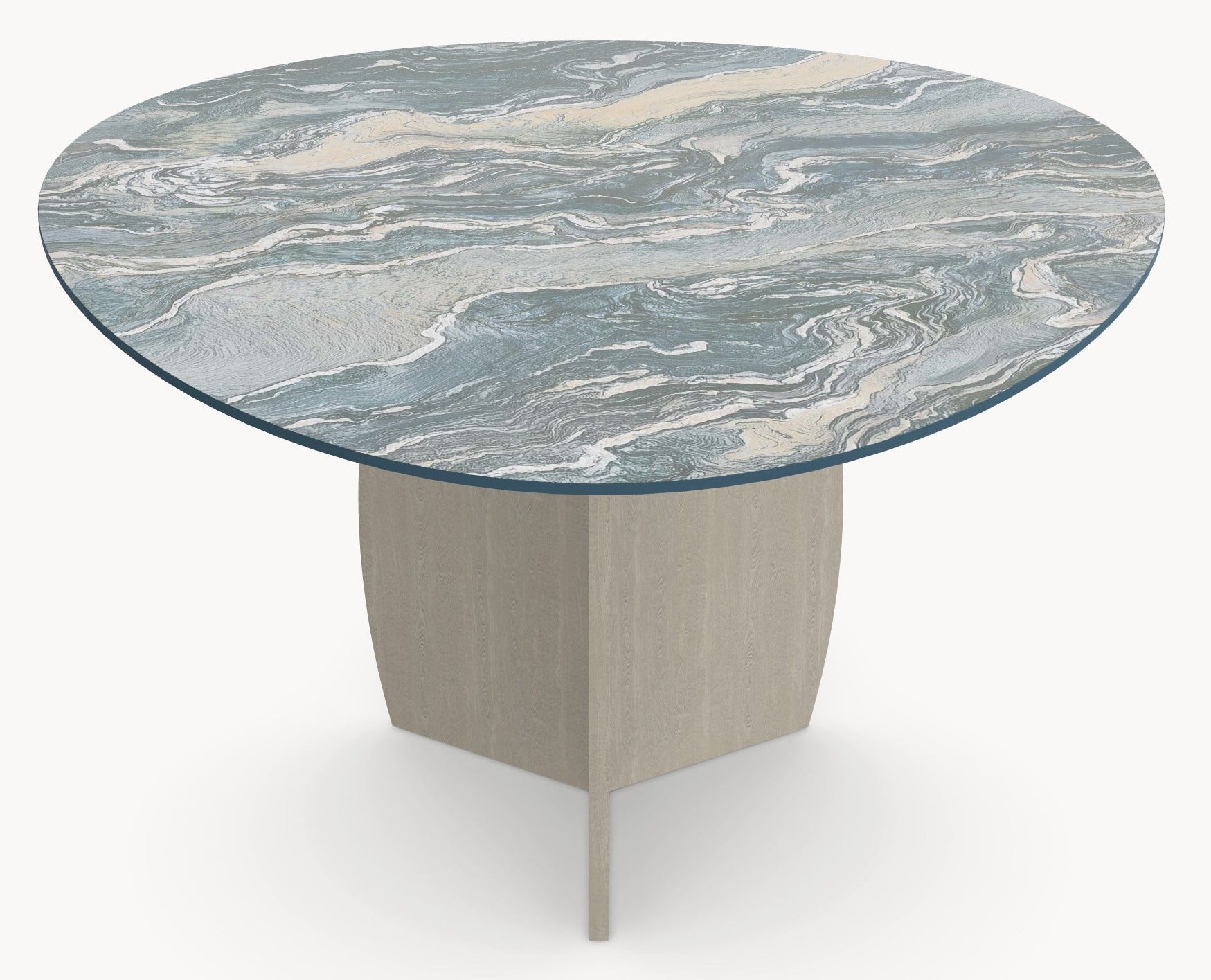 Keramische eettafel Iconic Cipollino- Rond Organisch - Tullip eiken - Japandi