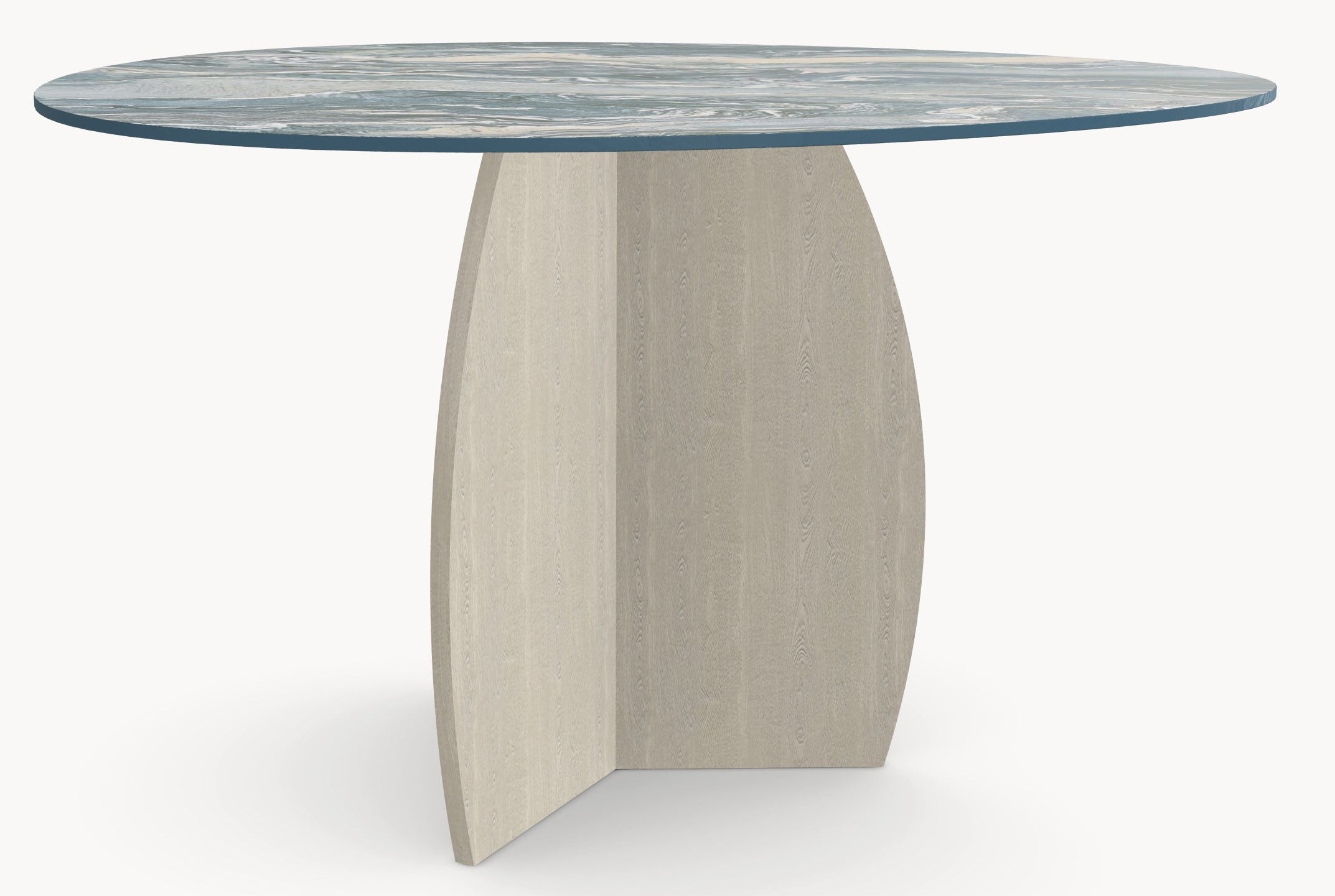 Keramische eettafel Iconic Cipollino- Rond Organisch - Tullip eiken - Japandi