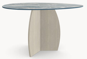 Keramische eettafel Iconic Cipollino- Rond Organisch - Tullip eiken - Japandi sfeerbeeld 3 - Industrial Home