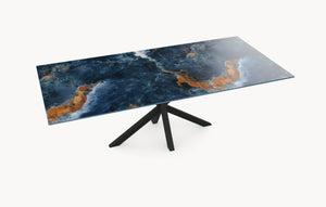 Keramische eettafel Ocean Blue - Recht - Matrix - Industrial Home