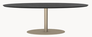 Melamine eettafel Dark Concrete - Ovaal - Sol onderstel sfeerbeeld 2 - Industrial Home