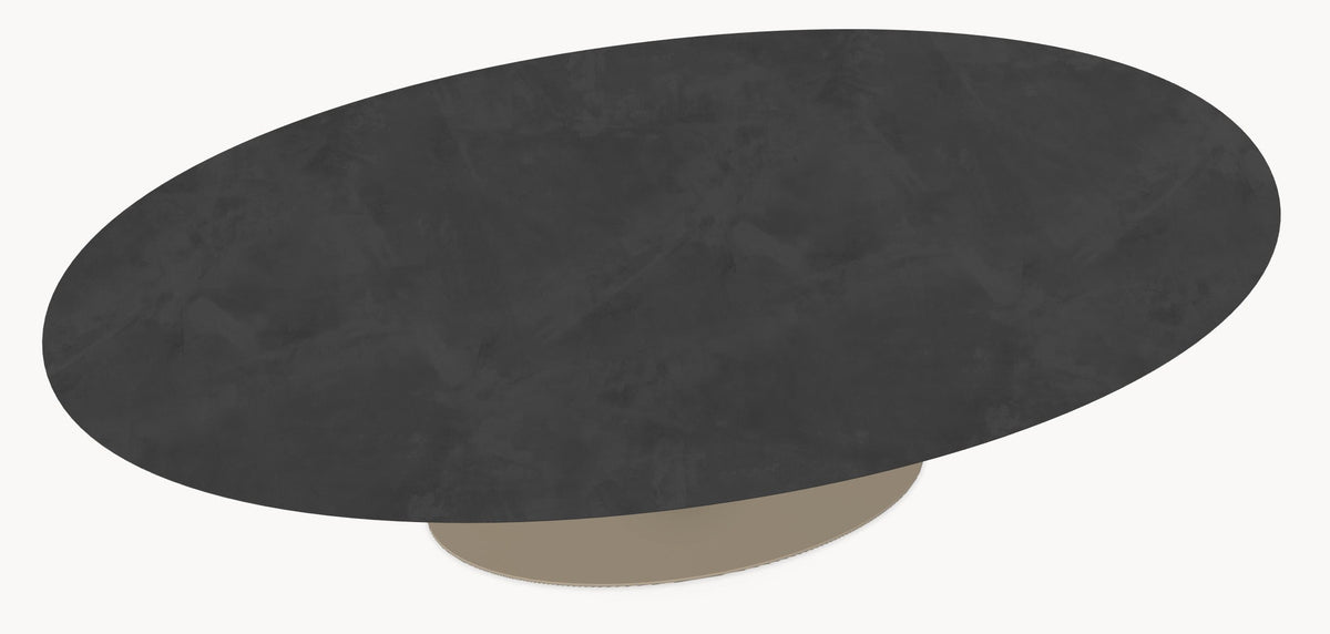 Melamine eettafel Dark Concrete - Ovaal - Sol onderstel sfeerbeeld 3 - Industrial Home