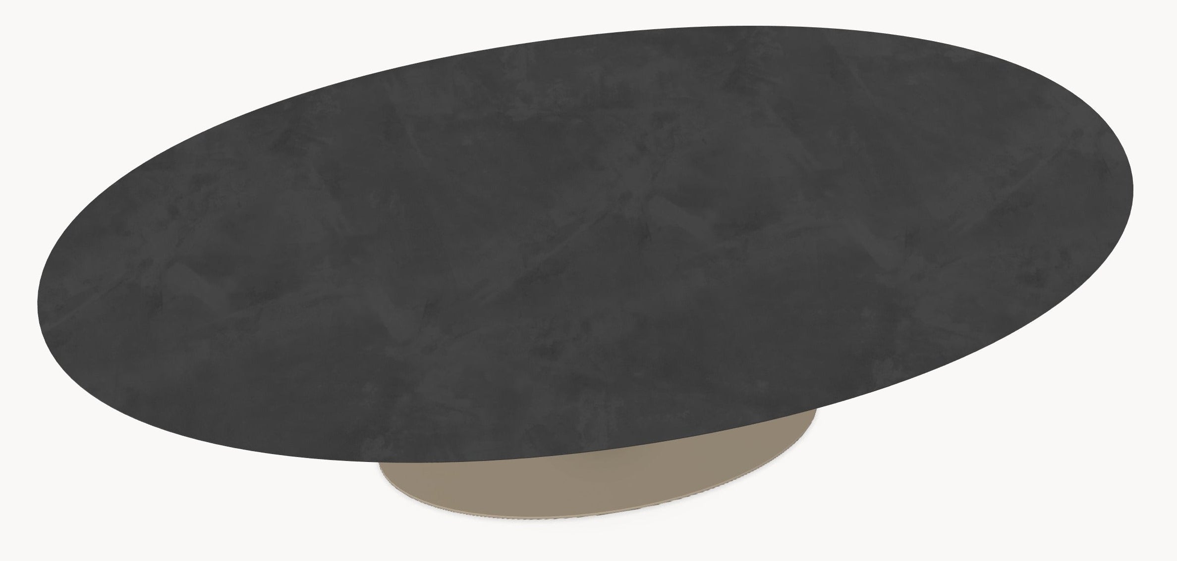 Melamine eettafel Dark Concrete - Ovaal - Sol onderstel