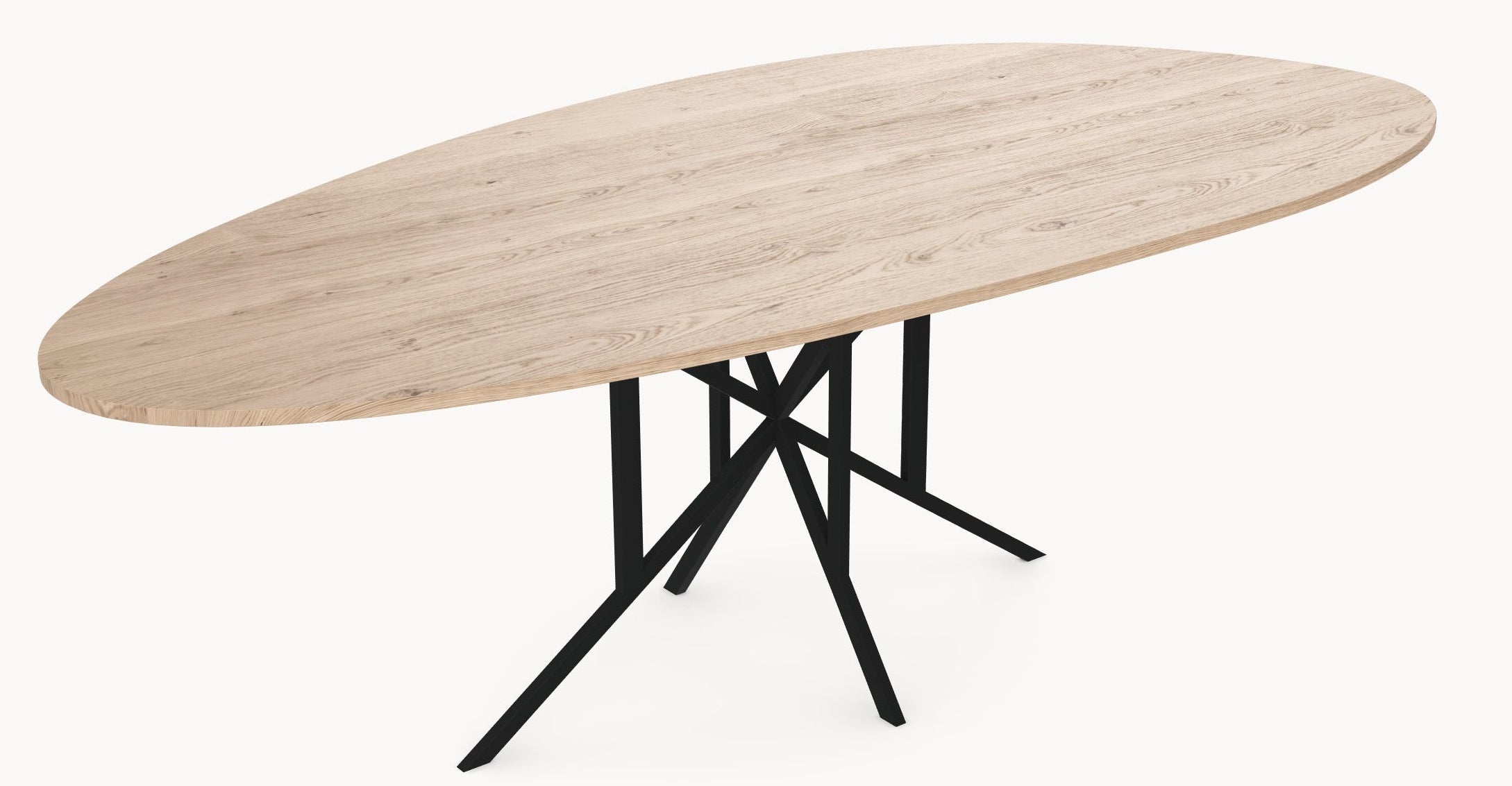 Eiken organische eetafel - Kiezel - Matrix Thin