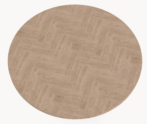 Eiken visgraat eettafel - Rond - Pole eiken - Japandi sfeerbeeld 3 - Industrial Home