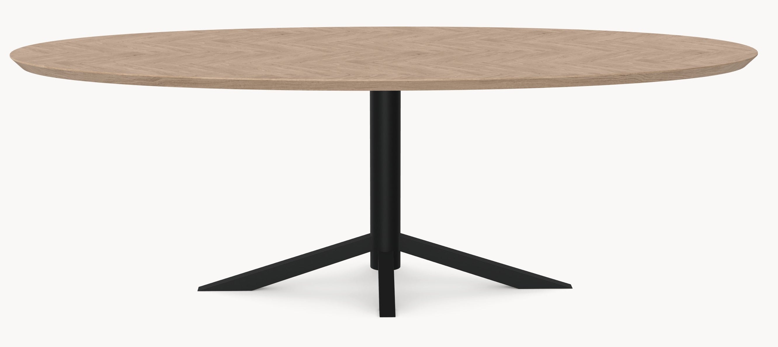 Eiken visgraat eetafel - Ovaal - Quattro