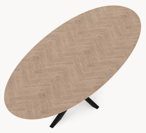 Eiken visgraat eetafel - Ovaal - Quattro sfeerbeeld 3 - Industrial Home