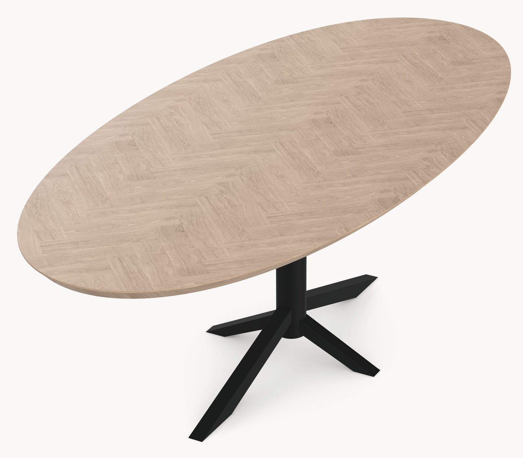 Eiken visgraat eetafel - Ovaal - Quattro sfeerbeeld 5 - Industrial Home