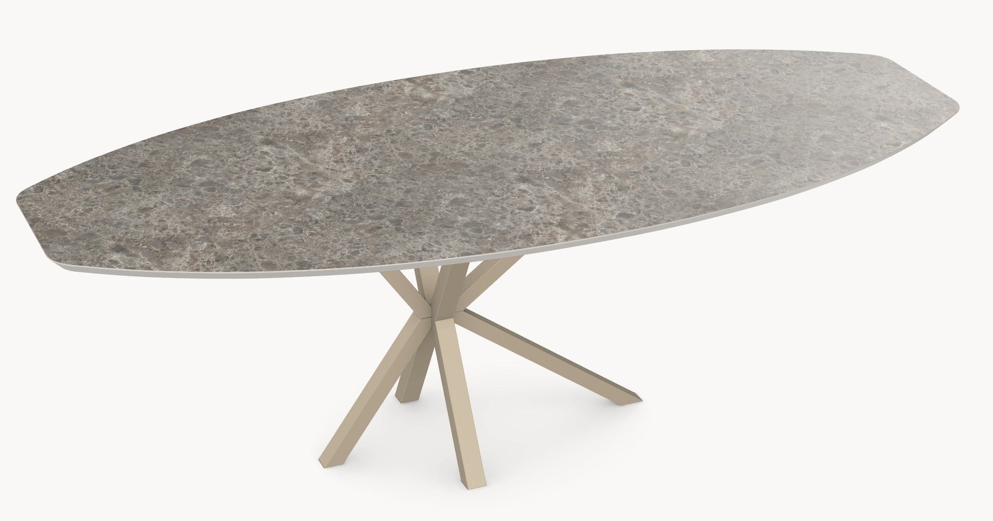 HPL eetafel Sienna Gray Marble- Half Ovaal - Comet - Industrial Home