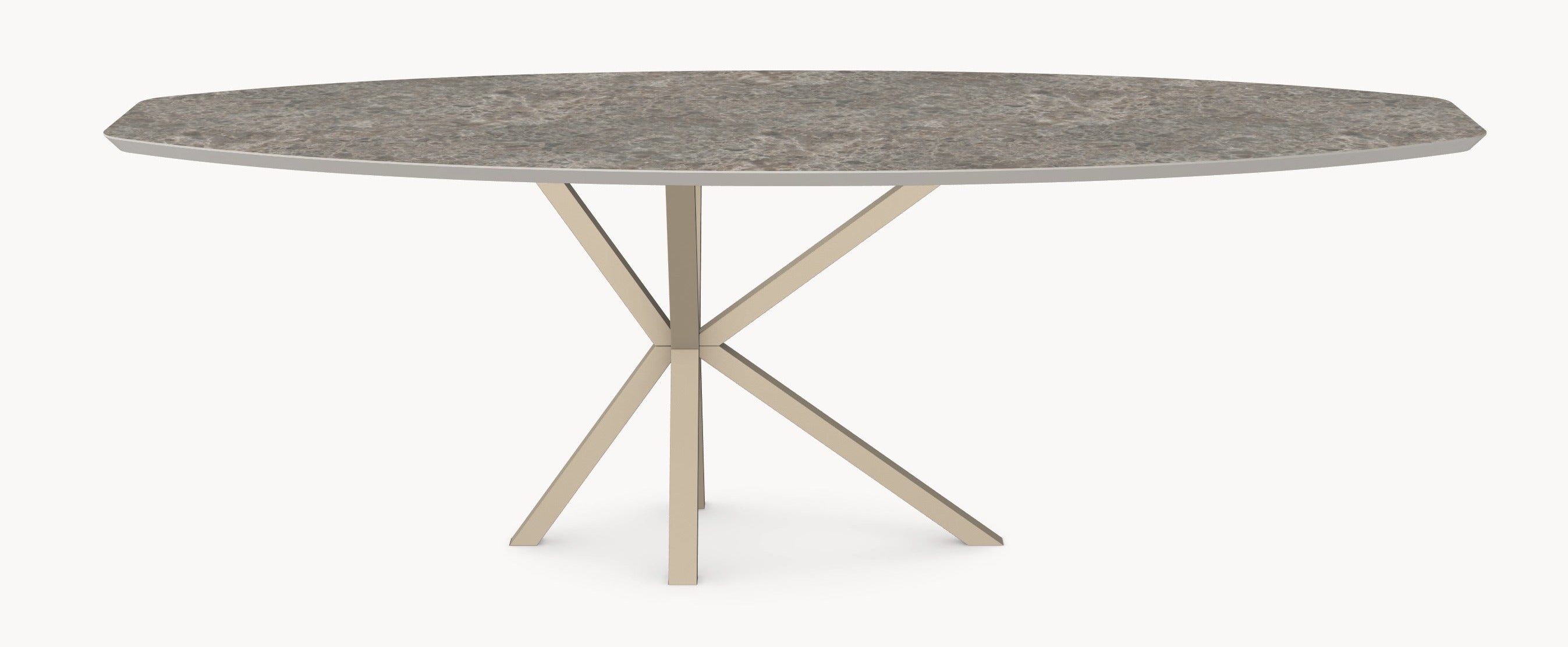 HPL eetafel Sienna Gray Marble- Half Ovaal - Comet