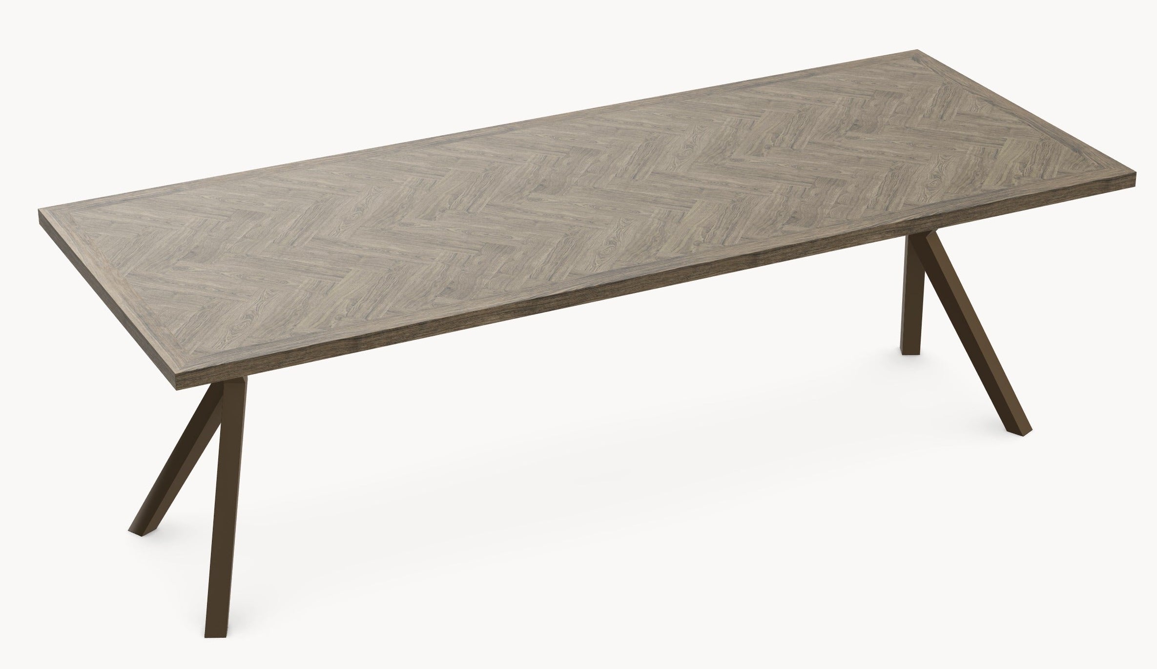 Eiken visgraat eetafel Lava Light- Recht - AX onderstel sfeerbeeld 5 - Industrial Home