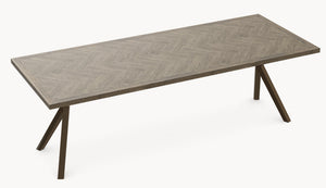 Eiken visgraat eetafel Lava Light- Recht - AX onderstel sfeerbeeld 5 - Industrial Home