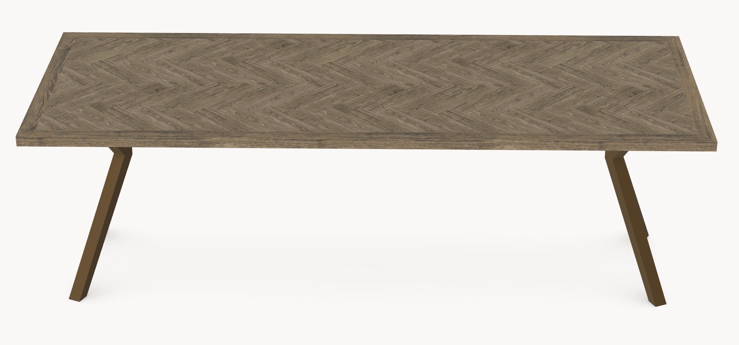 Eiken visgraat eetafel Lava Light- Recht - AX onderstel