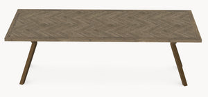 Eiken visgraat eetafel Lava Light- Recht - AX onderstel sfeerbeeld 2 - Industrial Home