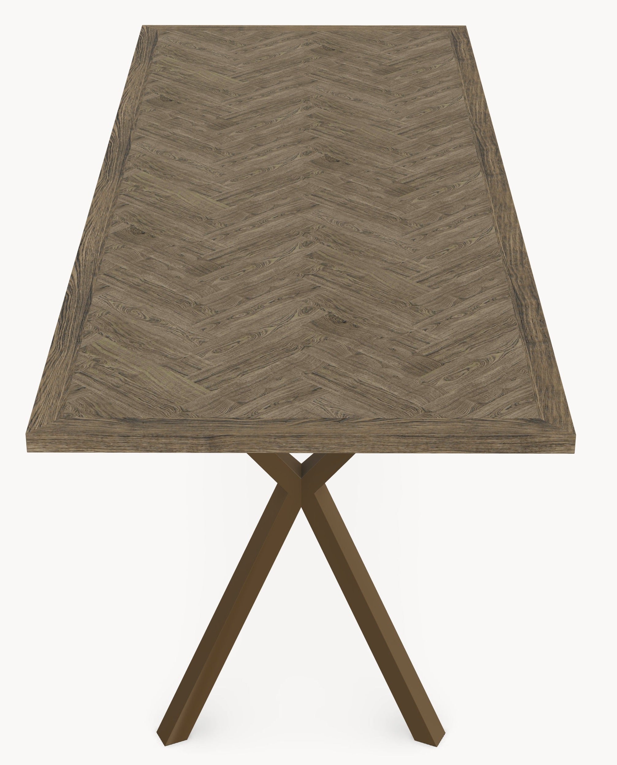 Eiken visgraat eetafel Lava Light- Recht - AX onderstel sfeerbeeld 3 - Industrial Home