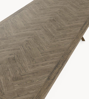 Eiken visgraat eettafel Lava Light- Recht - AX onderstel - foto 3