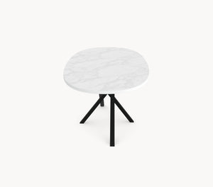 HPL eettafel White Marble - Ovaal - Matrix Twist sfeerbeeld 4 - Industrial Home