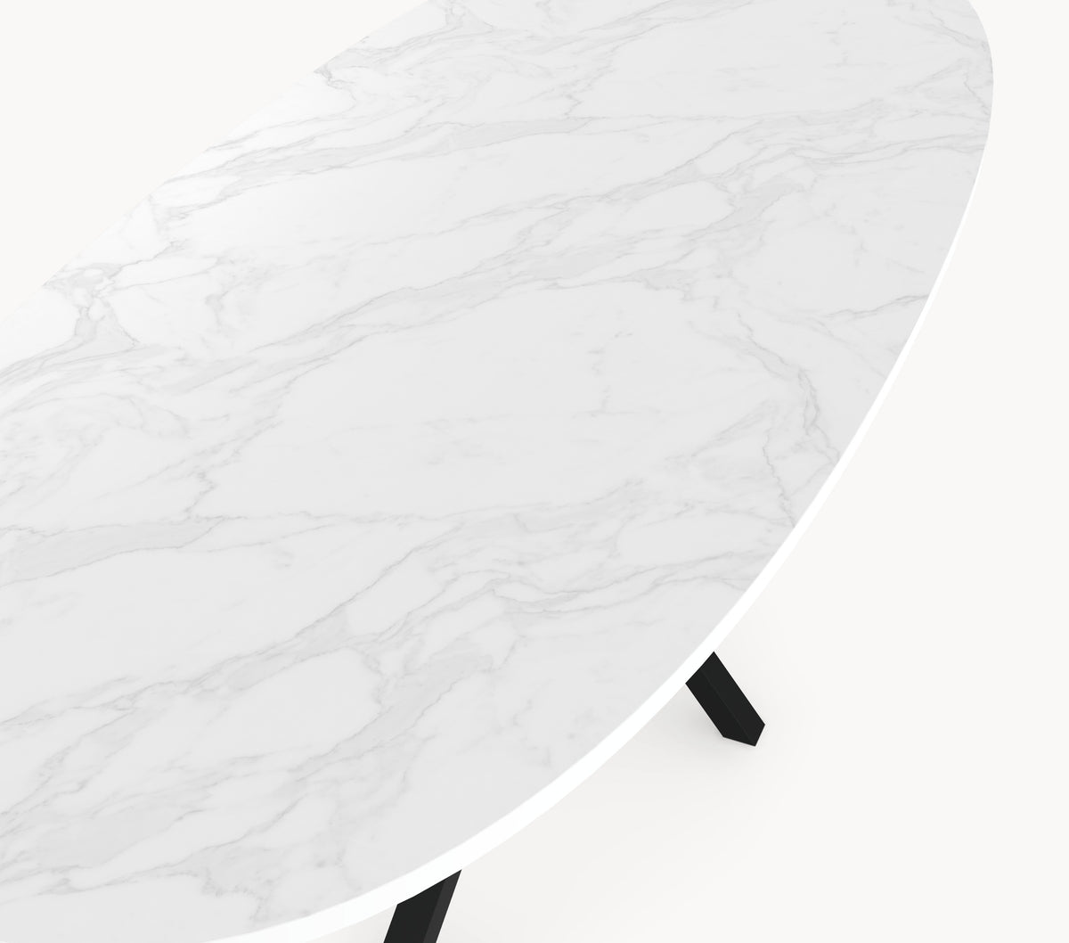 HPL eettafel White Marble - Ovaal - Matrix Twist sfeerbeeld 3 - Industrial Home