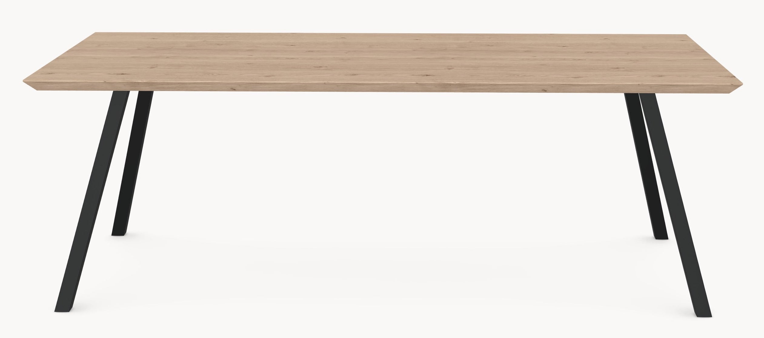 Eiken tafel - Recht - A angled onderstel sfeerbeeld 2 - Industrial Home