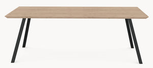 Eiken tafel - Recht - A angled onderstel sfeerbeeld 2 - Industrial Home