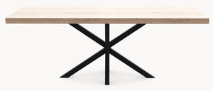 Eiken tafel - Recht - Matrix onderstel sfeerbeeld 2 - Industrial Home