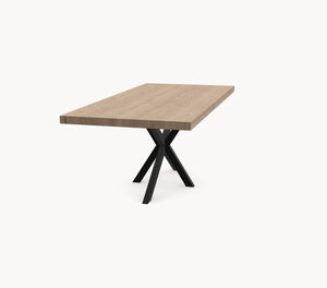 Eiken tafel - Recht - Matrix onderstel sfeerbeeld 5 - Industrial Home