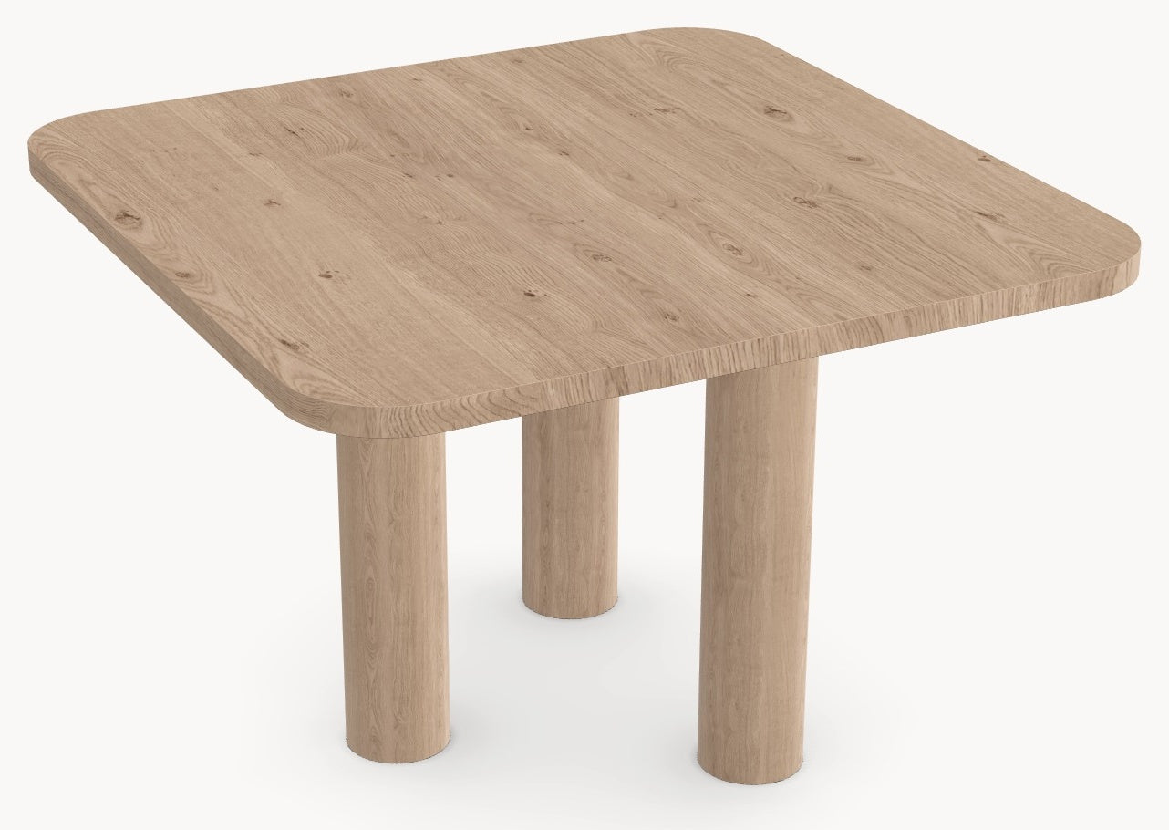 Eiken massief eettafel - Vierkant - Pole eiken Eiken - Industrial Home