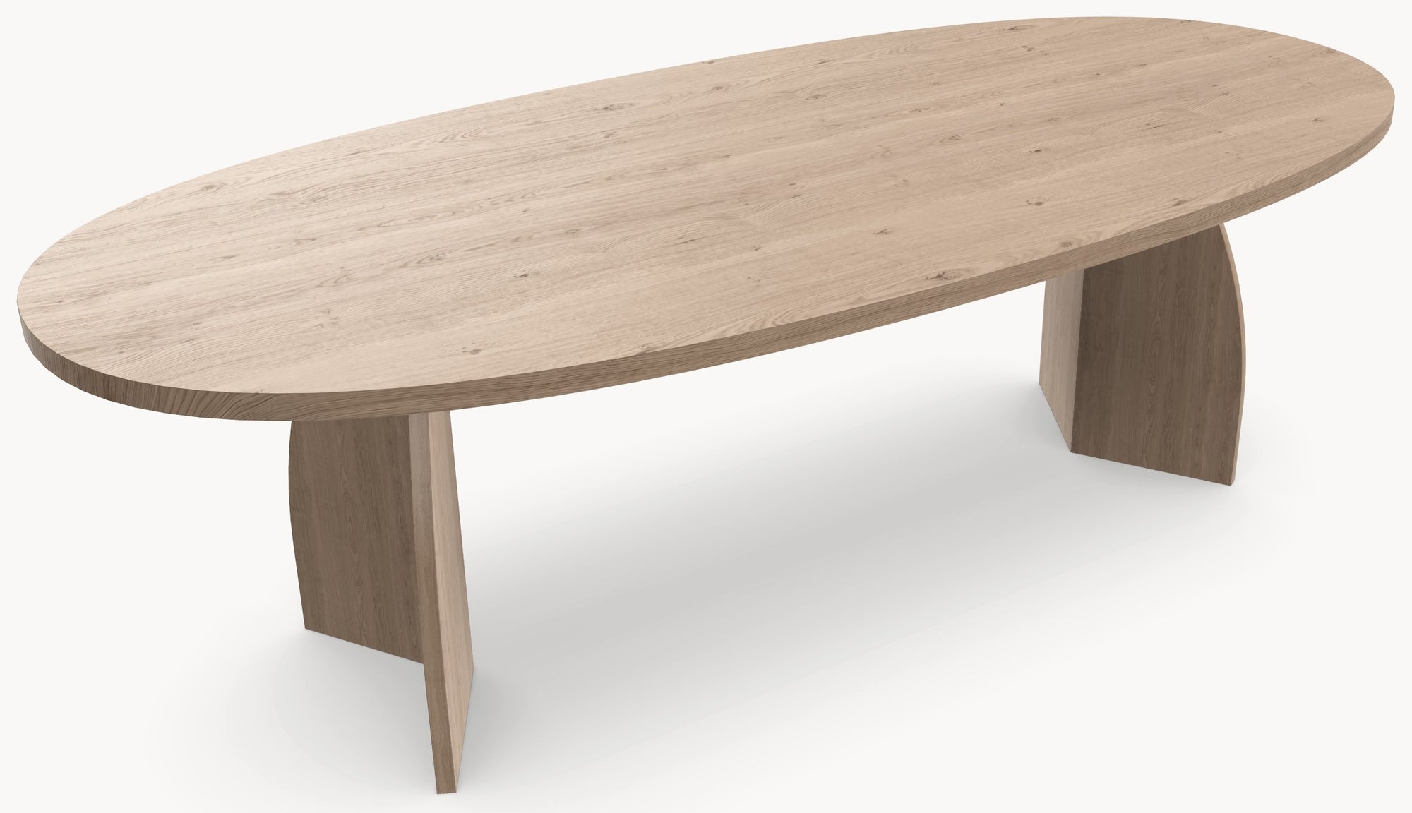 Eiken massief eettafel - Deens Rond - V eiken Eiken - Industrial Home