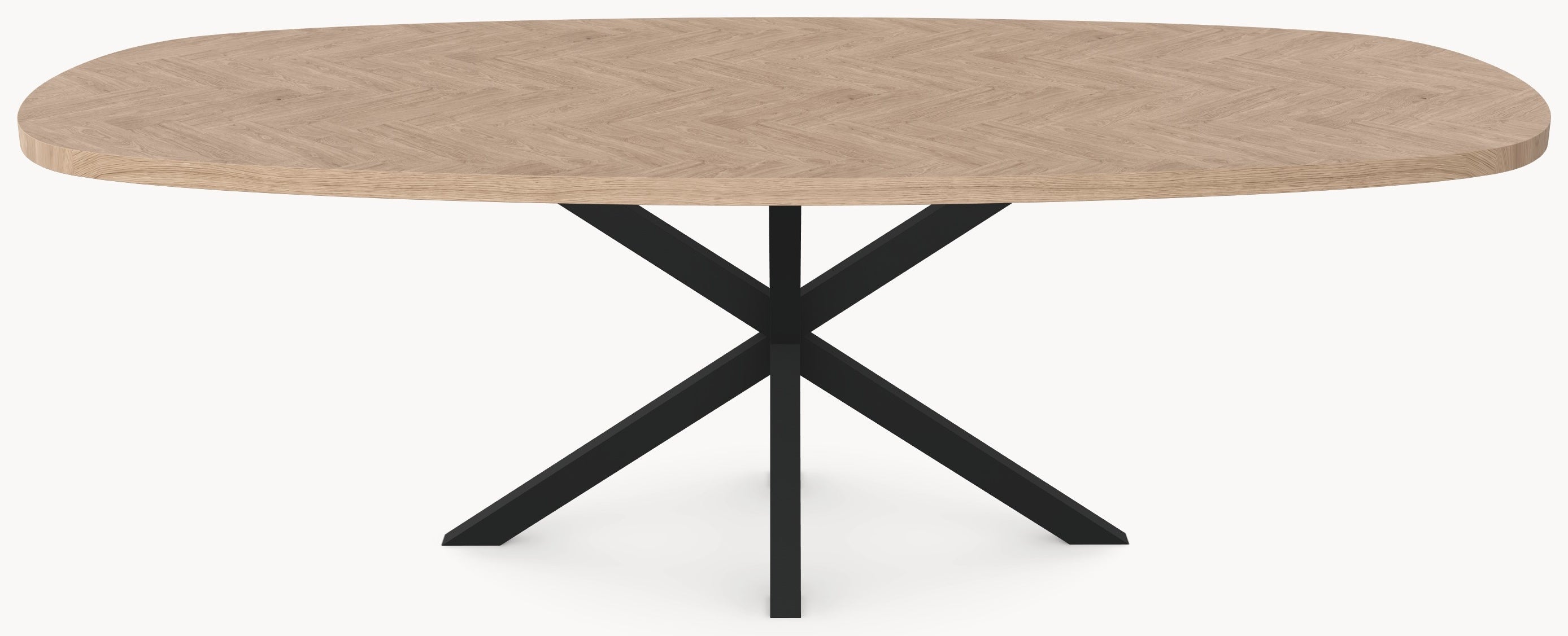 Visgraat eiken eettafel - Deens Recht - A angled Metaal sfeerbeeld 2 - Industrial Home