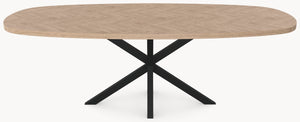 Visgraat eiken eettafel - Deens Recht - A angled Metaal sfeerbeeld 2 - Industrial Home