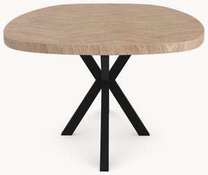 Visgraat eiken eettafel - Deens Recht - A angled Metaal sfeerbeeld 4 - Industrial Home