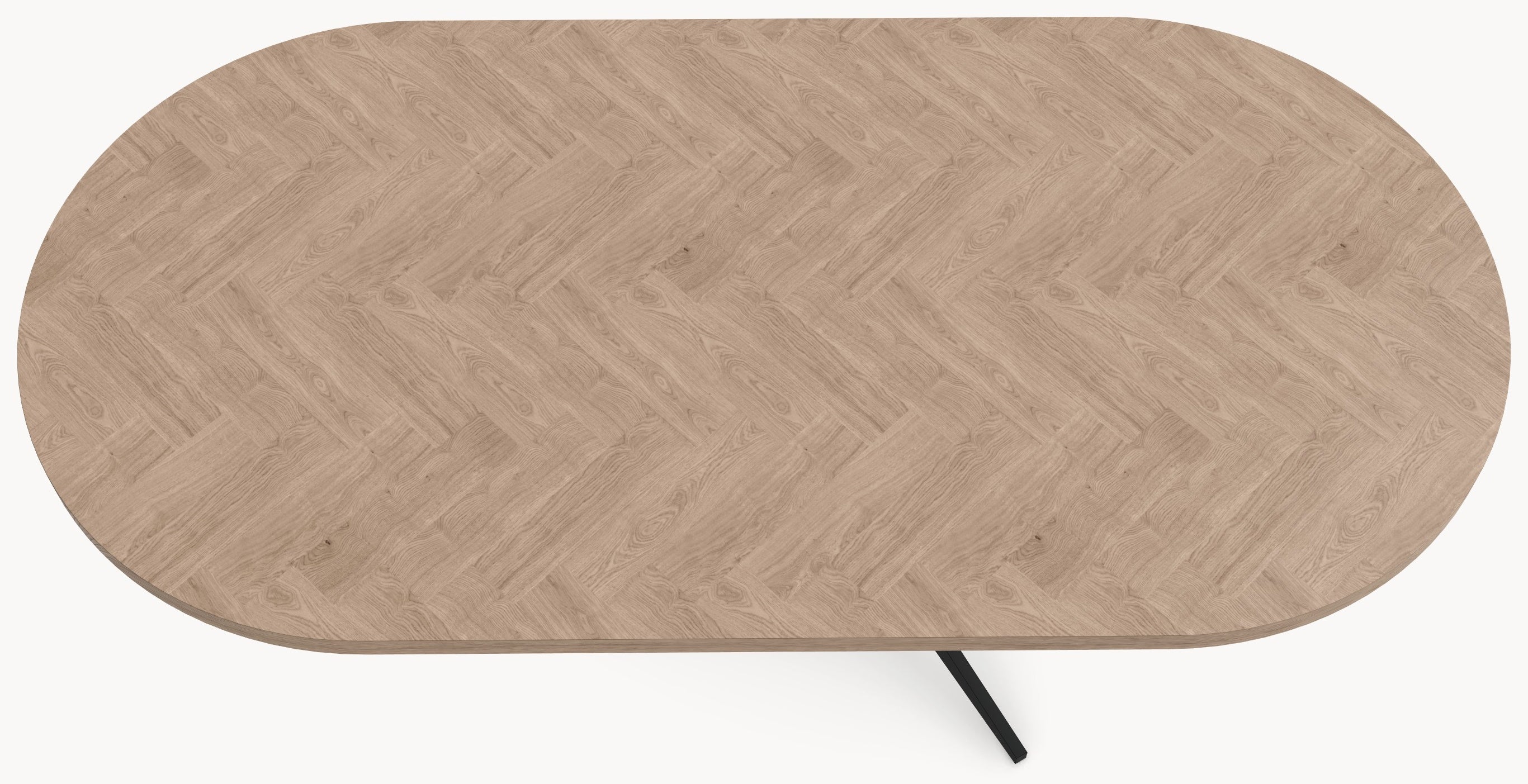 Visgraat eiken eettafel - Plat Ovaal - Trios Metaal sfeerbeeld 4 - Industrial Home