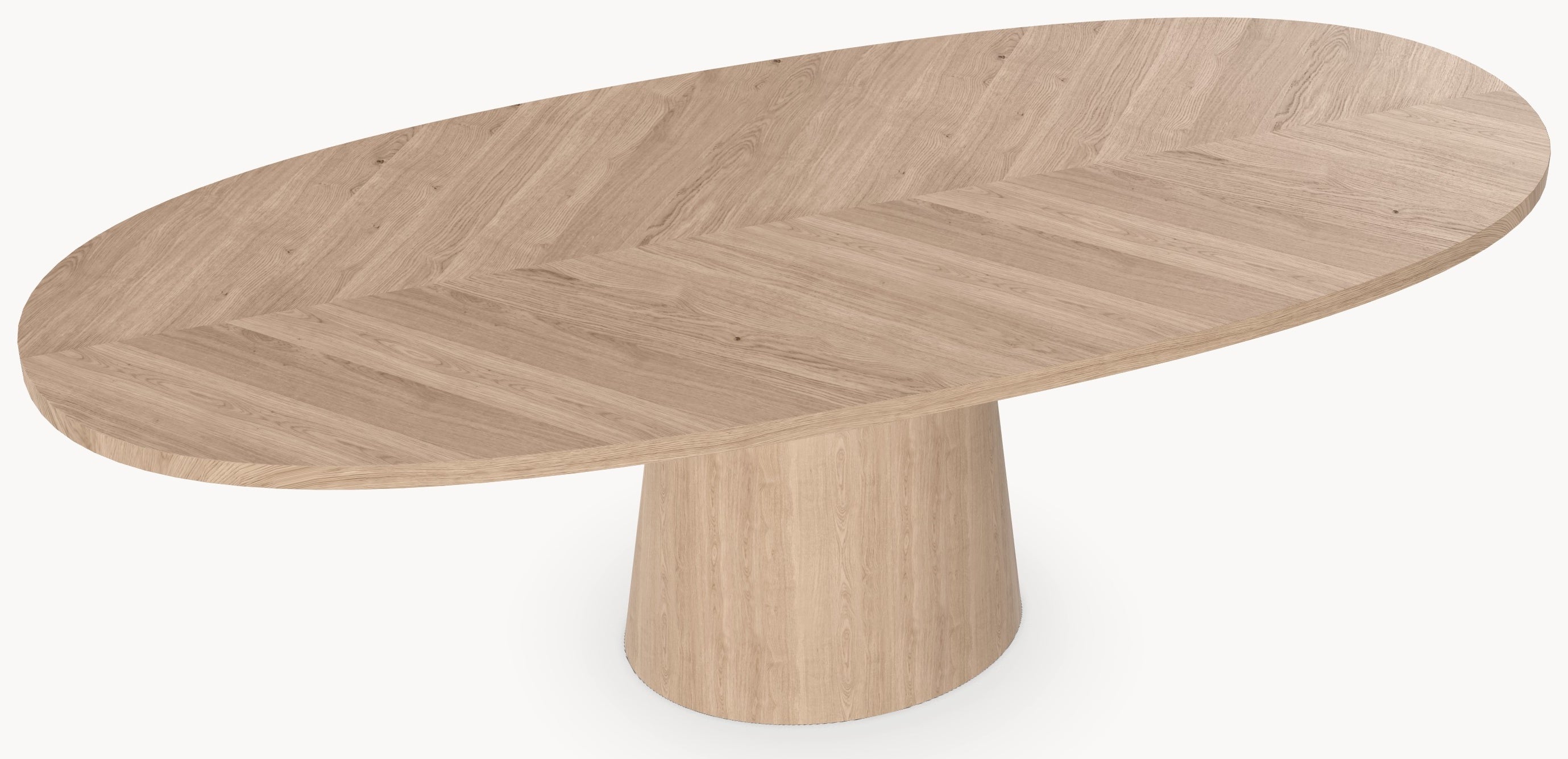 Oak solid herringbone dining table - Danish - Cone