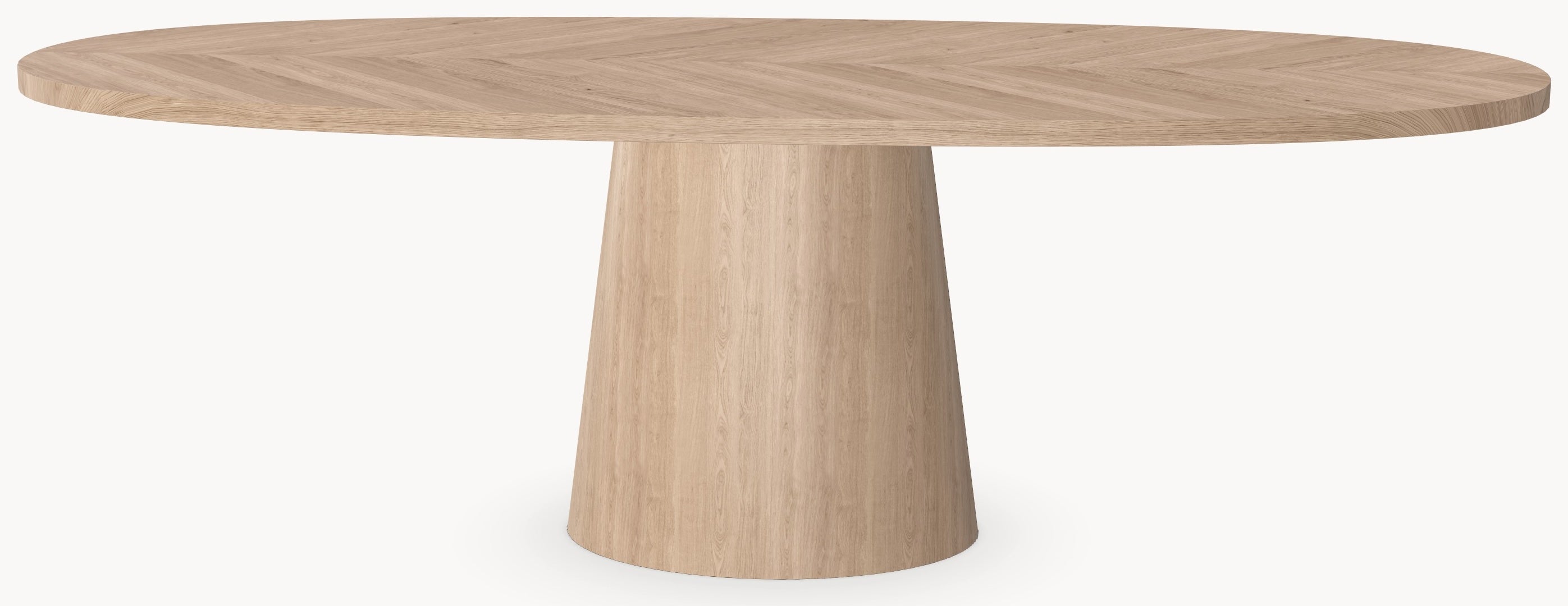 Oak solid herringbone dining table - Danish - Cone