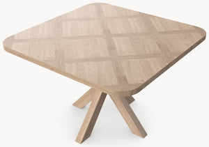 Visgraat eiken eettafel Versailles - Vierkant - Eiken Matrix sfeerbeeld 4 - Industrial Home