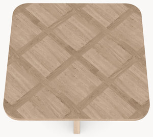 Visgraat eiken eettafel Versailles - Vierkant - Eiken Matrix sfeerbeeld 3 - Industrial Home